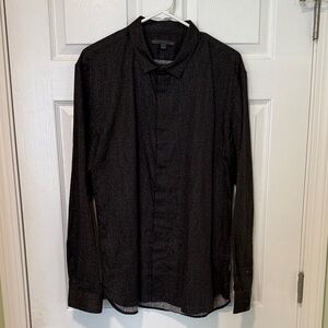 John Varvatos Black Button Down with Design